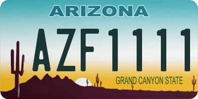 AZ license plate AZF1111