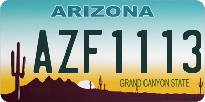 AZ license plate AZF1113