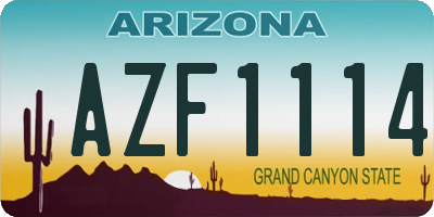 AZ license plate AZF1114