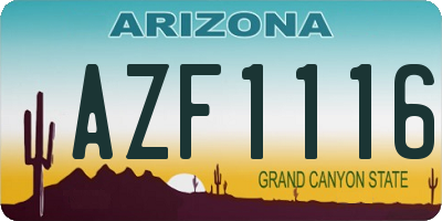 AZ license plate AZF1116