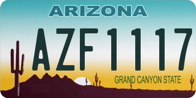 AZ license plate AZF1117