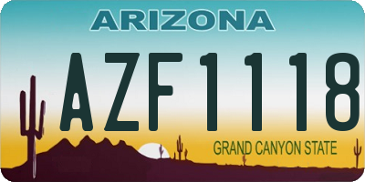 AZ license plate AZF1118