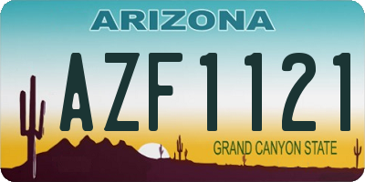 AZ license plate AZF1121