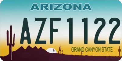 AZ license plate AZF1122