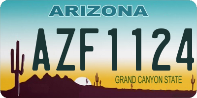 AZ license plate AZF1124