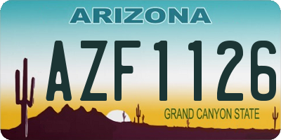 AZ license plate AZF1126