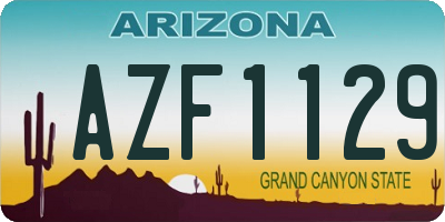 AZ license plate AZF1129