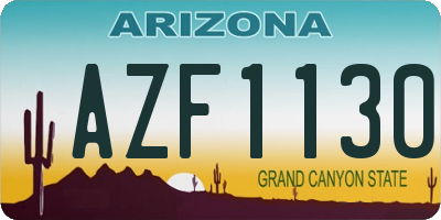 AZ license plate AZF1130