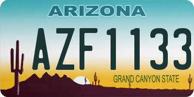 AZ license plate AZF1133