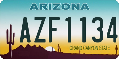 AZ license plate AZF1134