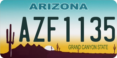 AZ license plate AZF1135