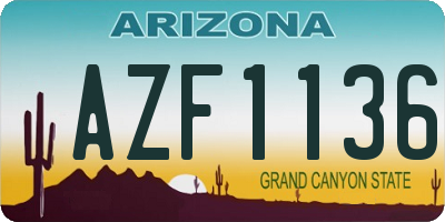 AZ license plate AZF1136