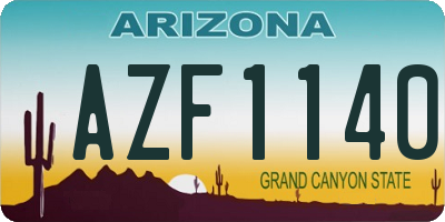 AZ license plate AZF1140