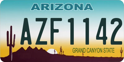 AZ license plate AZF1142