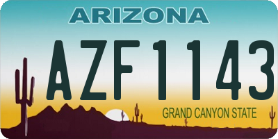 AZ license plate AZF1143
