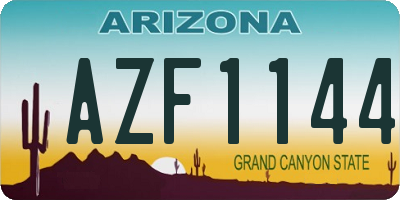 AZ license plate AZF1144
