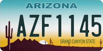 AZ license plate AZF1145