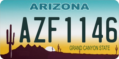 AZ license plate AZF1146