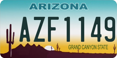 AZ license plate AZF1149