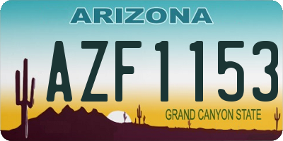 AZ license plate AZF1153