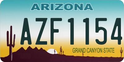 AZ license plate AZF1154