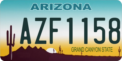 AZ license plate AZF1158
