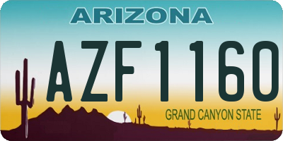 AZ license plate AZF1160