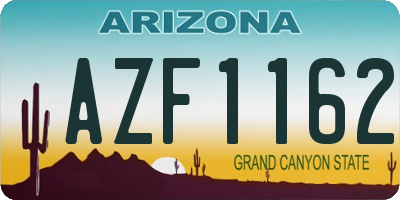 AZ license plate AZF1162
