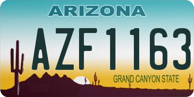 AZ license plate AZF1163
