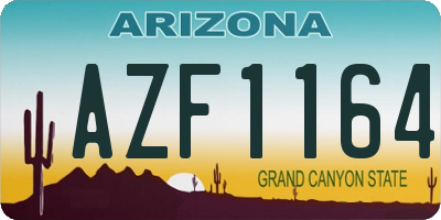 AZ license plate AZF1164