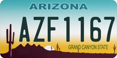 AZ license plate AZF1167