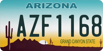 AZ license plate AZF1168