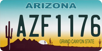 AZ license plate AZF1176