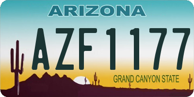 AZ license plate AZF1177
