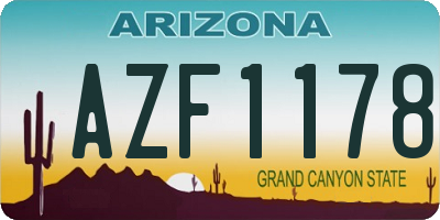 AZ license plate AZF1178