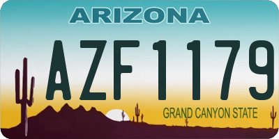 AZ license plate AZF1179