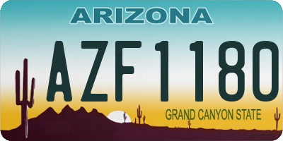 AZ license plate AZF1180