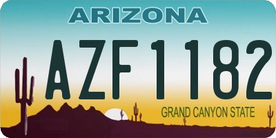 AZ license plate AZF1182