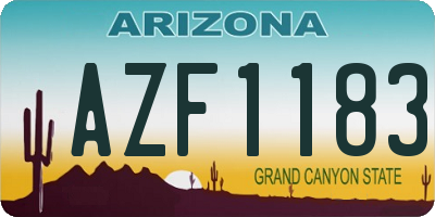 AZ license plate AZF1183