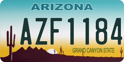 AZ license plate AZF1184