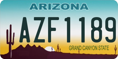 AZ license plate AZF1189