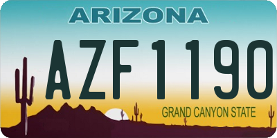 AZ license plate AZF1190