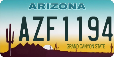 AZ license plate AZF1194