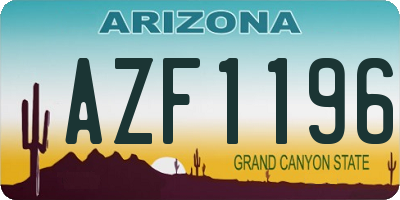 AZ license plate AZF1196