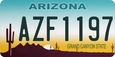 AZ license plate AZF1197