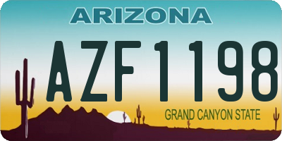 AZ license plate AZF1198