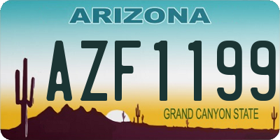 AZ license plate AZF1199