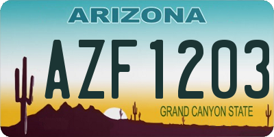 AZ license plate AZF1203