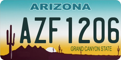 AZ license plate AZF1206