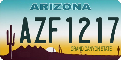 AZ license plate AZF1217